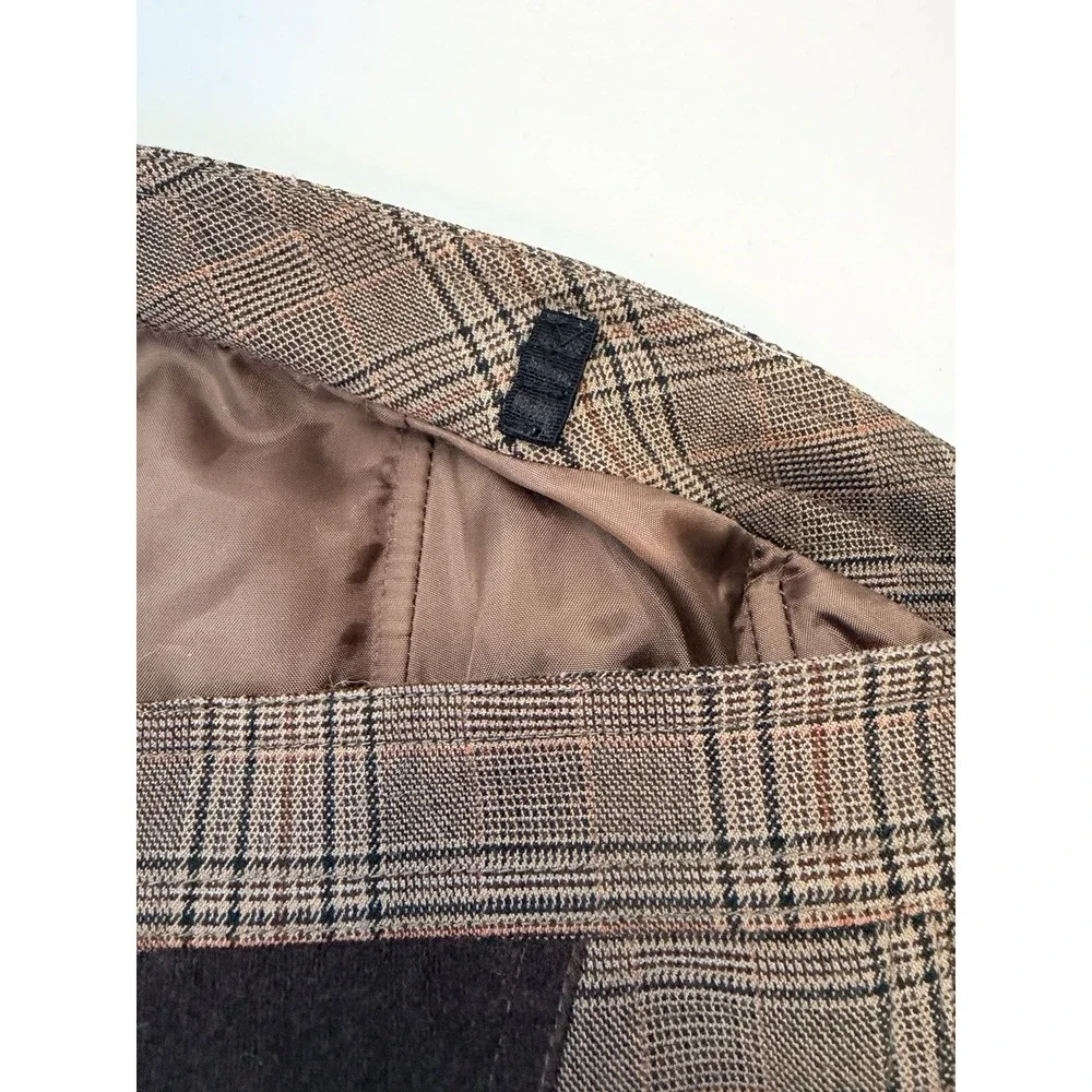 VTG Lane Bryant Y2K Wide Leg trouser suit Corset Top Brown Plaid Business Sz 22